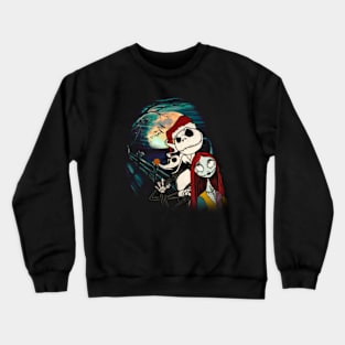 Retro Movie Vintage Skellington Character Animated Crewneck Sweatshirt